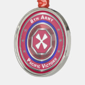 8e Leger Gepersonaliseerd kerstkerst Metalen Ornament (Links)