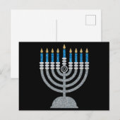 8e nacht van Hanukkah Glitter Briefkaart (Voorkant / Achterkant)