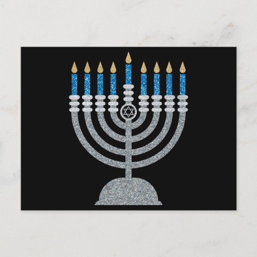 8e nacht van Hanukkah Glitter Briefkaart (Voorkant)