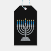 8e nacht van Hanukkah Glitter Cadeaulabel (Voorkant)
