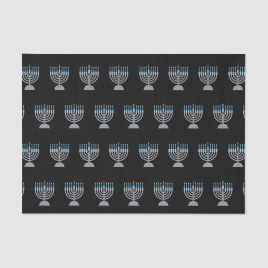 8e nacht van Hanukkah Glitter Tissuepapier (Voorkant)