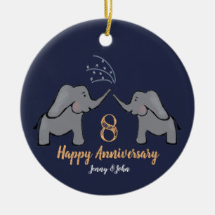 8e olifantenpaar bij de brons - bruiloft keramisch ornament