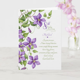 8e trouwdag jubileum sentimentele Clematis klimpla Kaart