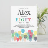 8e uitnodiging van de Birthday Balloons (Staand voorkant)