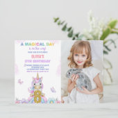 8e Unicorne florale Invitations d'anniversaire ave (Debout devant)