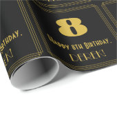 8e verjaardag - Art Deco Geïnspireerde look "8" en Cadeaupapier (Rol Hoek)