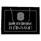 8e verjaardag — Art Deco Geïnspireerde look "8" en Groot Cadeauzakje (Achterkant)