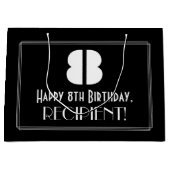 8e verjaardag ~ Art Deco Geïnspireerde look "8" + Groot Cadeauzakje (Voorkant)