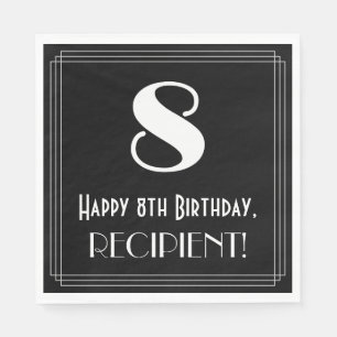 8e verjaardag ~ Art Deco Geïnspireerde look "8", n Servet