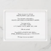 8e verjaardag: Art Deco Kijk "8" en naam Folie Uitnodiging (Achterkant)