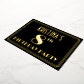 8e verjaardag: Art Deco Kijk "8", met naam Folie Uitnodiging (Gedraaid)