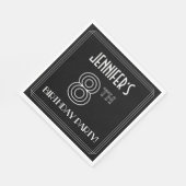 8e verjaardag: Art Deco Style + aangepaste naam Servet (Hoek)