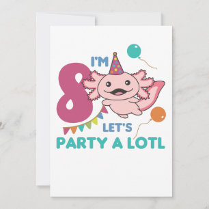 8e verjaardag Axolotl 8 jaar oude zoete Axolotl Kaart