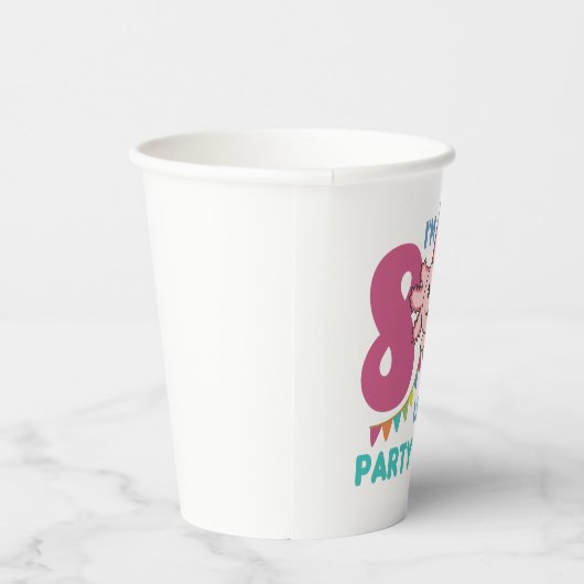 8e verjaardag Axolotl 8 jaar oude zoete Axolotl Papieren Bekers (Rechts)