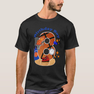 8e verjaardag Basketball Big Nummer 8 jaar oude jo T-shirt