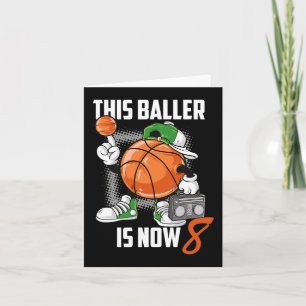 8e verjaardag basketbalspeler plezier 8 jaar oud K Kaart