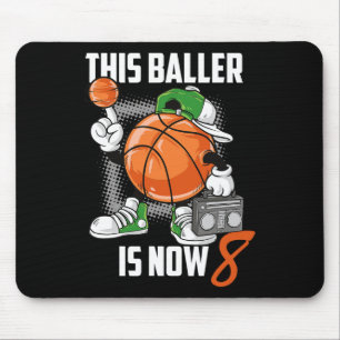 8e verjaardag basketbalspeler plezier 8 jaar oud K Muismat