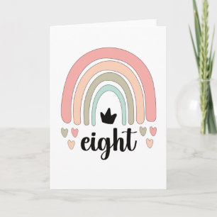 8e verjaardag Boho Rainbow Party Kinder 8 jaar oud Kaart