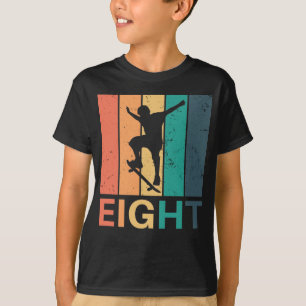 8e verjaardag cadeaudozen Kinder Skater Skatebo T-shirt