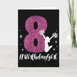 8e verjaardag Cheerleader Meisje 8 Jaar Oud Cheerl Kaart