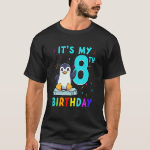 8e verjaardag Cute Penguin Birthday 8 T-shirt
