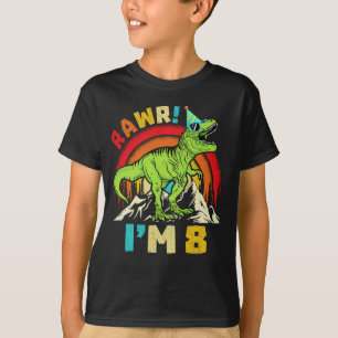 8e verjaardag Dinosaur T Rex Rawr Ik ben 8 voor jo T-shirt