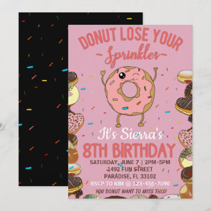 8e verjaardag Donut verlies je sprinkles Meisjes Kaart