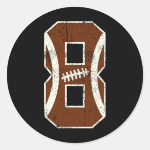 8e Verjaardag Football Liefhebbers Body Boy 8 jaar Ronde Sticker
