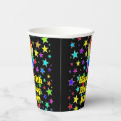 8e verjaardag: Fun Stars Pattern en Rainbow 8 Papieren Bekers (Rechts)