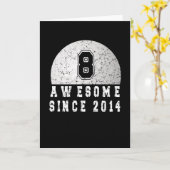 8e verjaardag geboren in 2014 Golfer Boy 8 jaar ou Kaart (Gele Bloem)