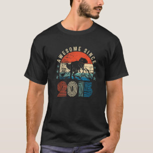 8e verjaardag Geweldige sinds 2015 Retro Dinosaur T-shirt