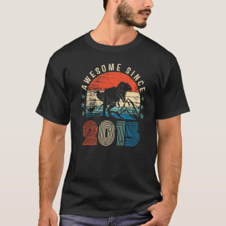 8e verjaardag Geweldige sinds 2015 Retro Dinosaur  T-shirt