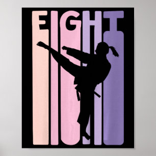 8e verjaardag Gift Karate Retro Taekwondo Martial Poster