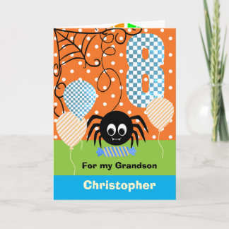8e verjaardag Halloween voor kleinzoon Kaart