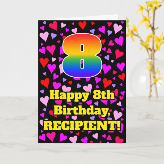 8e verjaardag: Het liefhebbende Kunstpatroon van d Kaart (Gele Bloem)