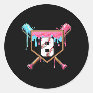 8e verjaardag jongen honkbal verjaardagsfeestje 8  ronde sticker