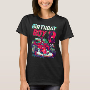 8e verjaardag jongen raceauto voor 8 jaar oude kin t-shirt