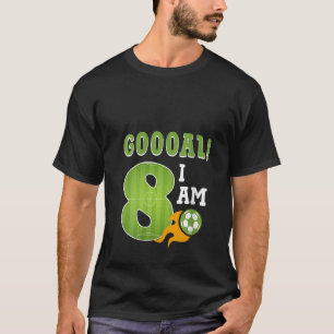 8e verjaardag jongen voetbal ik ben 8 jaar oud gra t-shirt