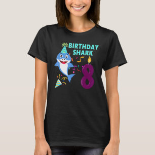 8e verjaardag Kinder Baby Shark Birthday Boy 8 jaa T-shirt