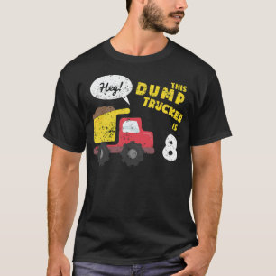 8e verjaardag Kinder vuilnisbelt vrachtwagen T-shirt