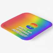 8e verjaardag: kleurrijk, vun regenboogpatroon # 8 papieren bordje (Gebogen)