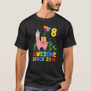 8e verjaardag Llamazing Geweldige sinds 2014 8 T-shirt