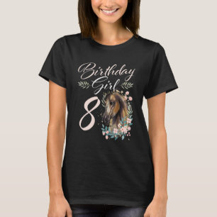 8e verjaardag meisje paard 8 jaar oud verjaardag t-shirt