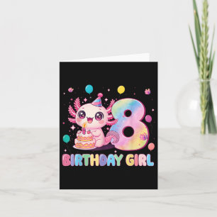 8e Verjaardag Meisje Schattige Axolotl 8 jaar oud Kaart