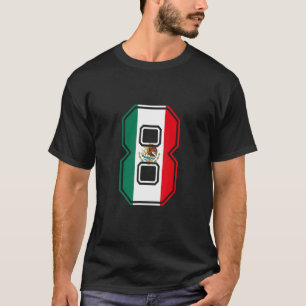 8e verjaardag Mexicaan 8 jaar oud nummer 8 Mexico T-shirt