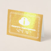 8e verjaardag: Naam + Art Deco geïnspireerde vorm Folie Kaarten (Voorkant)