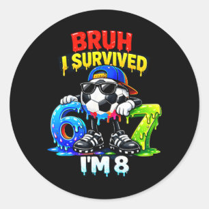 8e verjaardag outfit jongen 8 jaar oud voetbal dri ronde sticker