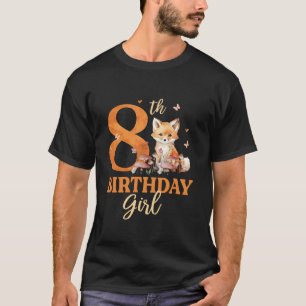 8e verjaardag Outfit Meisje Fox 8 Jaar Oud Dag Dec T-shirt