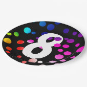 8e verjaardag regenboogStippen Papieren Bordje (Gekanteld)