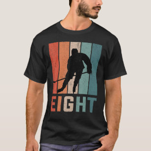 8e verjaardag retro ijshockey 8 jaar oud hockey t-shirt